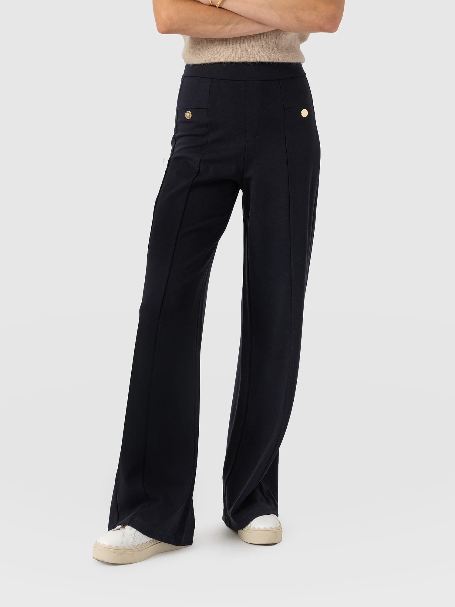 Averie Wide Leg Pant - Navy - Women's Trousers | Saint and Sofia® EU