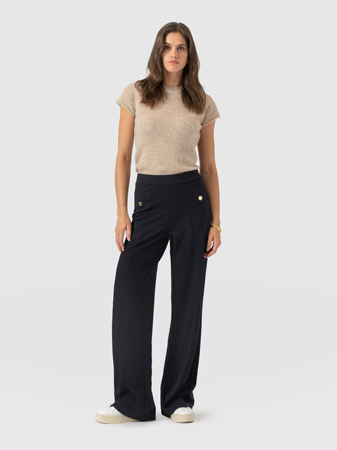 Averie Wide Leg Pant - Navy - Women's Trousers | Saint and Sofia® EU
