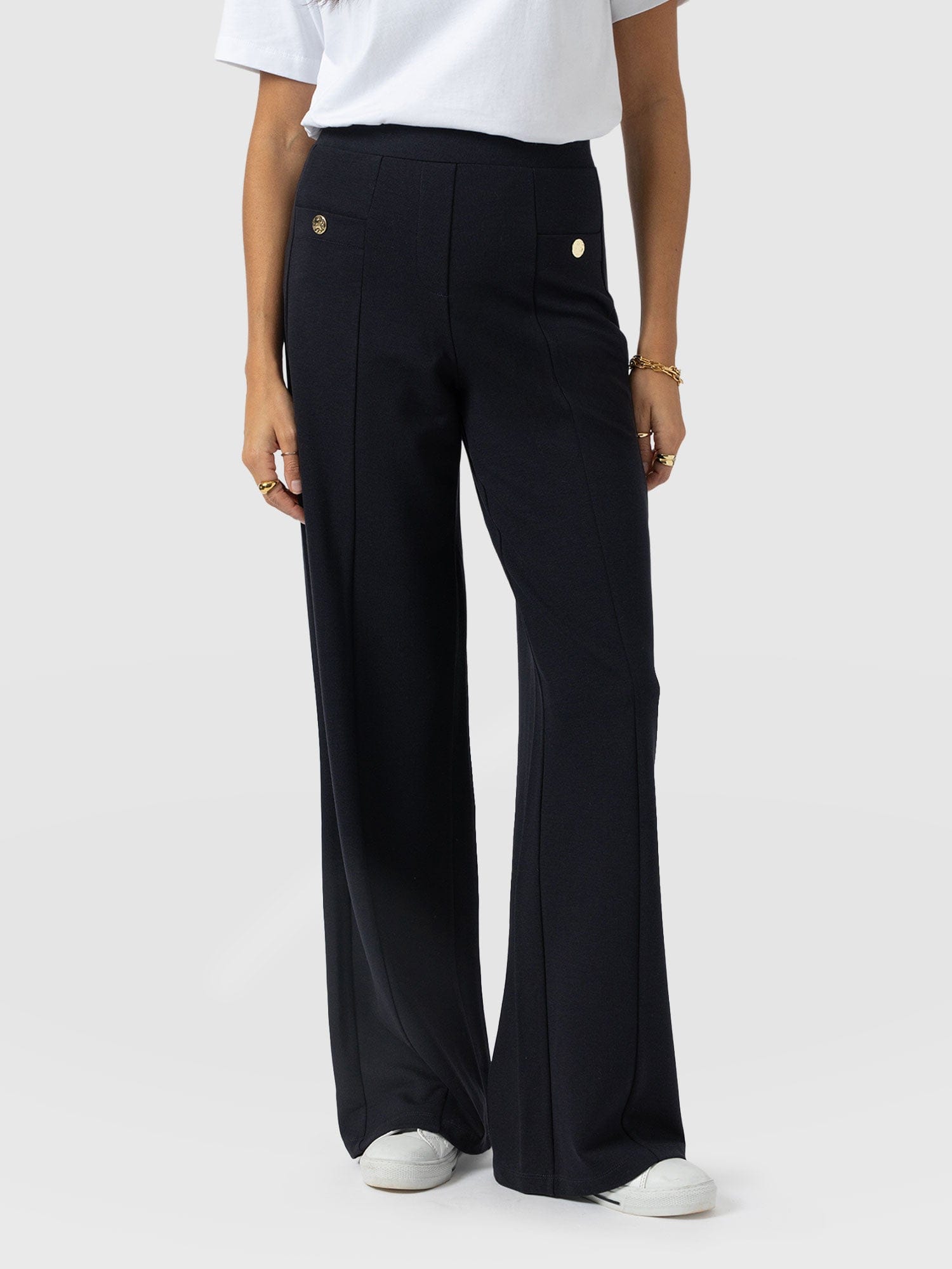 Averie Wide Leg Pant - Navy - Women's Trousers | Saint + Sofia® EU