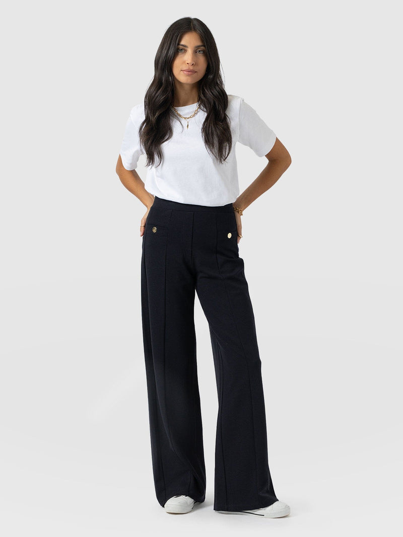 Averie Wide Leg Pant - Navy - Women's Trousers | Saint + Sofia® EU
