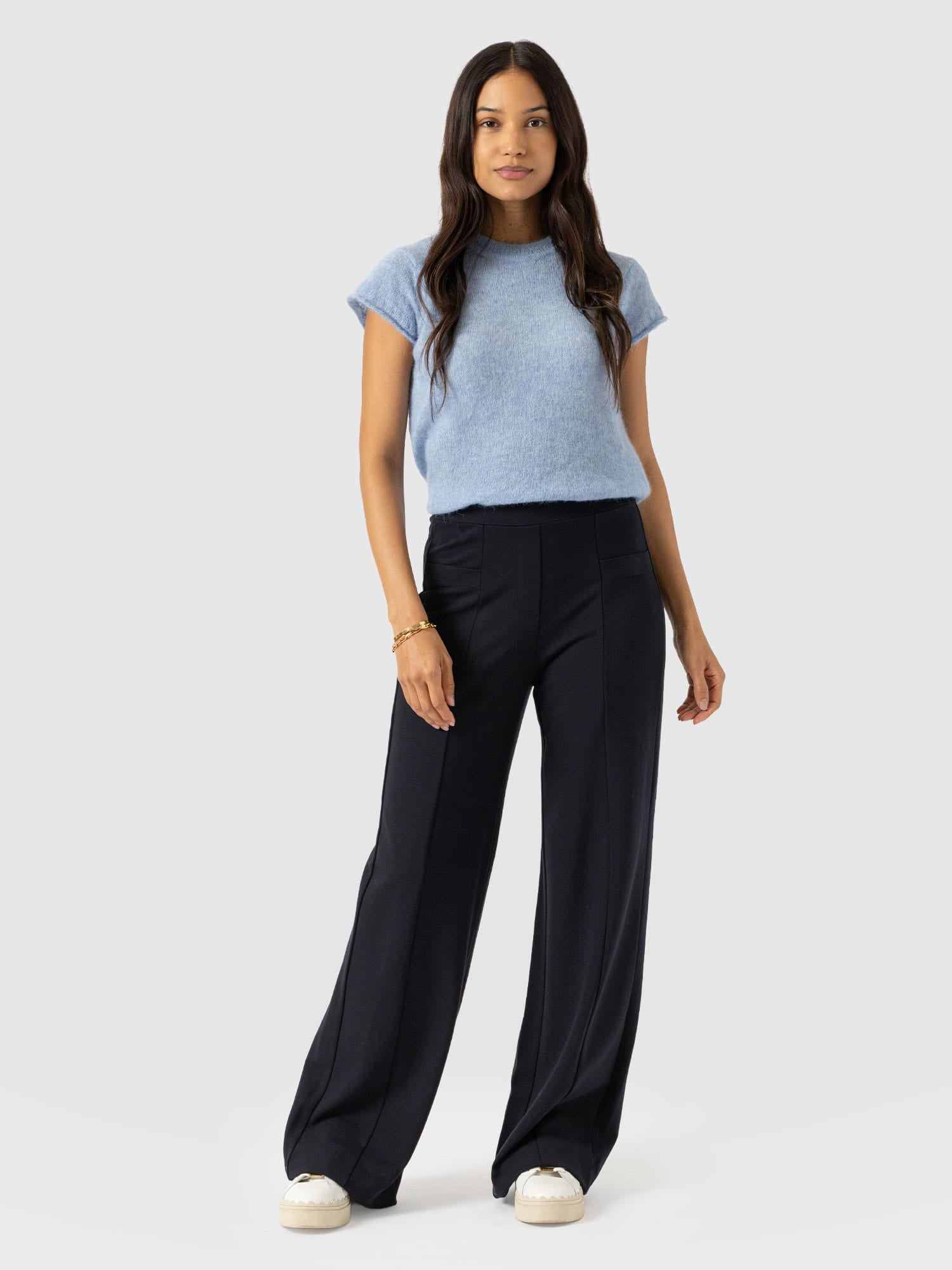 Averie Wide Leg Pant - Navy - Women's Trousers | Saint + Sofia® EU