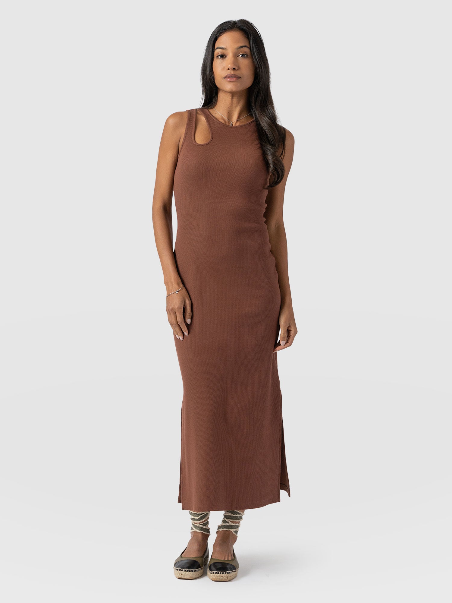 Axel Cut Out Dress - Russet Brown - Women's Dresss | Saint + Sofia® EU