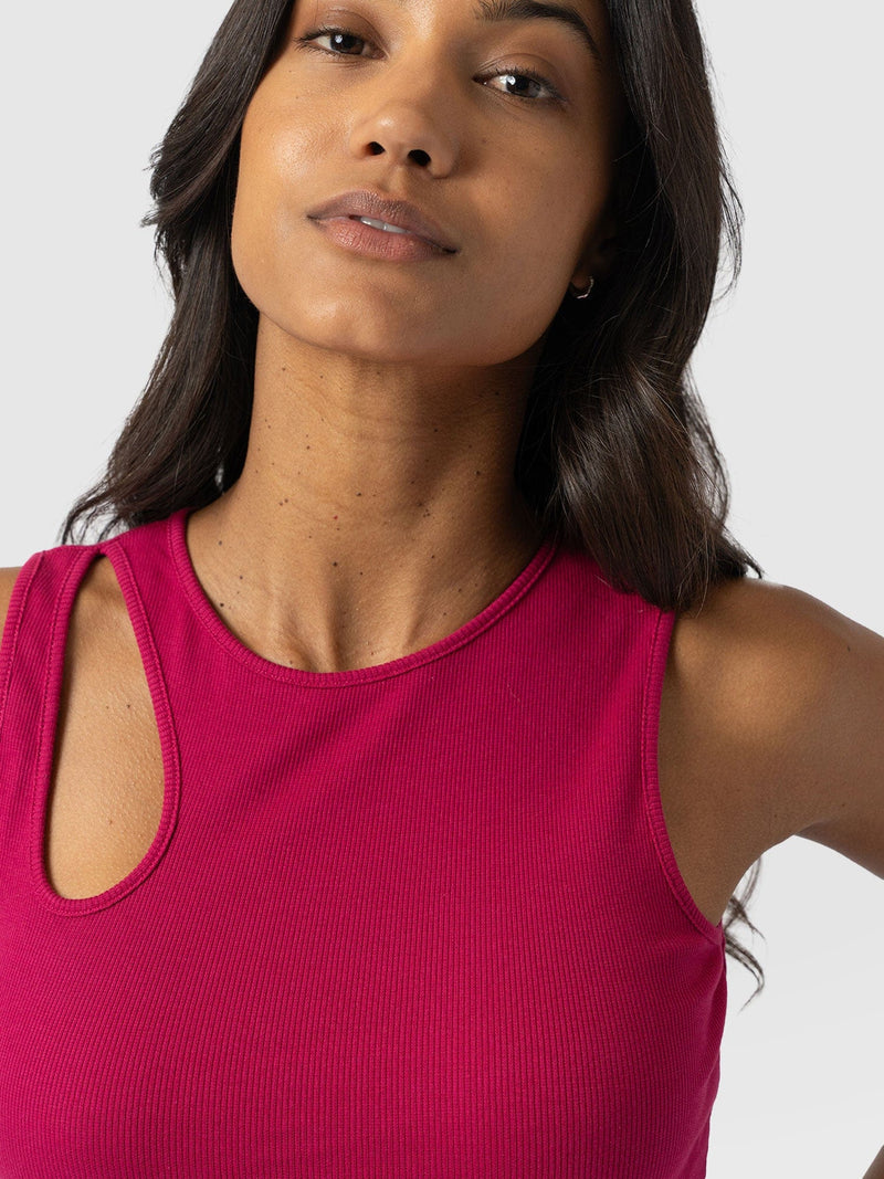 Axel Cut Out Vest - Fuchsia Pink