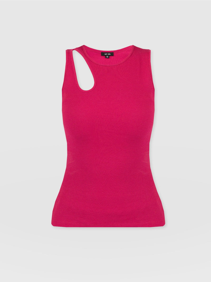 Axel Cut Out Vest Fuchsia Pink - Women's Vests | Saint + Sofia® EU