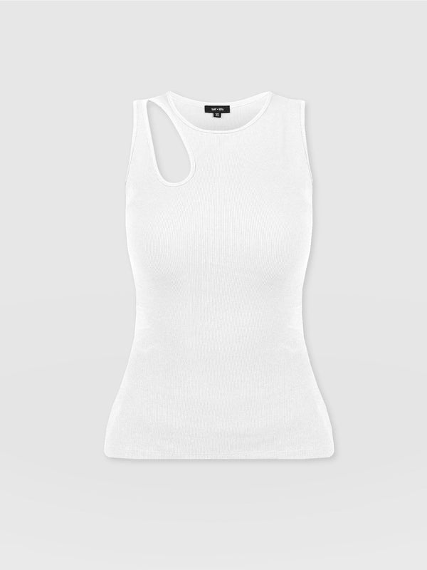 Axel Cut Out Vest White - Women's Vests | Saint + Sofia® EU