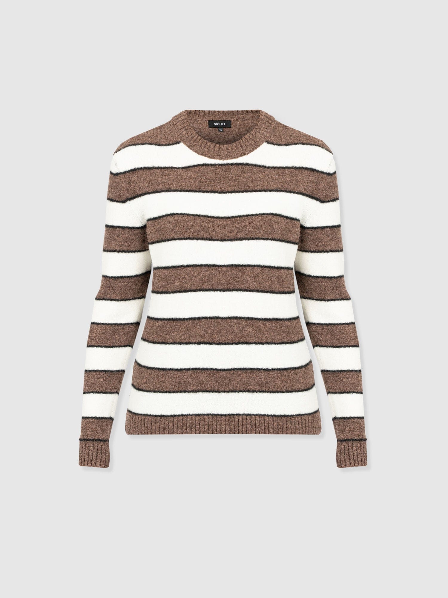 Azura Knit Jumper - Brown Stripe - Women's Knitwears | Saint + Sofia® EU