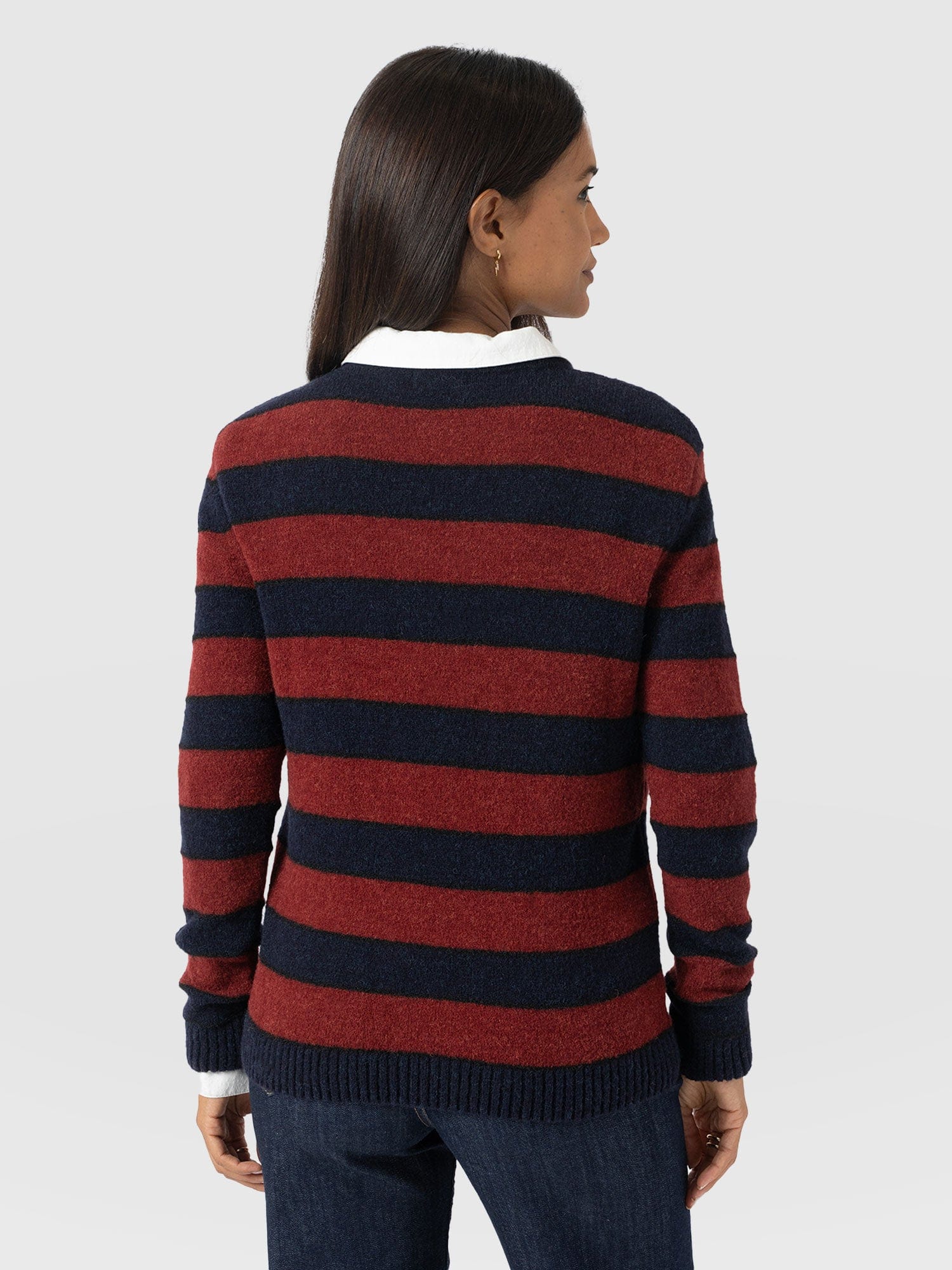 Azura Knit Jumper - Red/Navy - Women's Jumpers | Saint + Sofia® EU