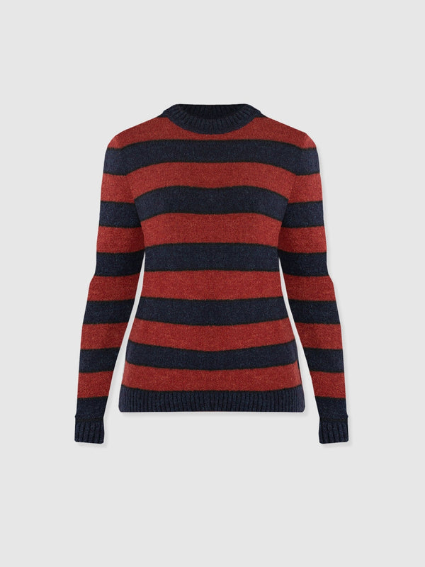Azura Knit Jumper - Red/Navy - Women's Jumpers | Saint + Sofia® EU
