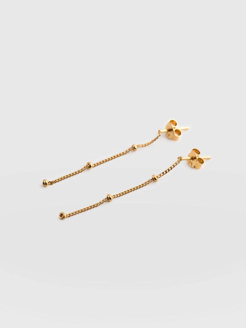 Ball Chain Drop Earrings Gold - Women's Jewellery | Saint + Sofia® EU