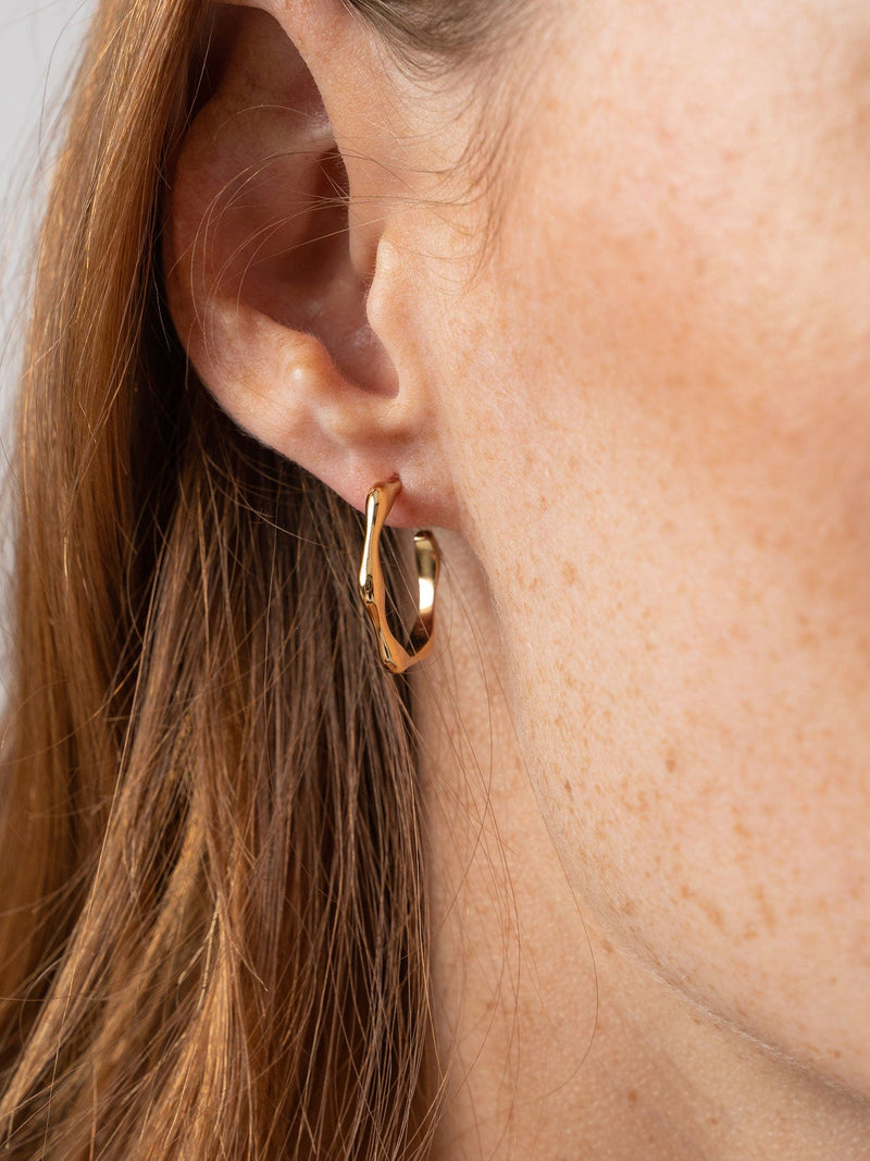 Bamboo Large Hoop Earrings Gold - Women's Jewellery |  Saint + Sofia® EU