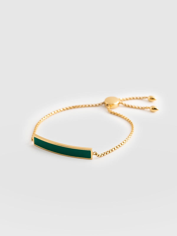 Bar Enamel Beaded Slider Bracelet Gold - Women's Jewellery | Saint + Sofia® EU