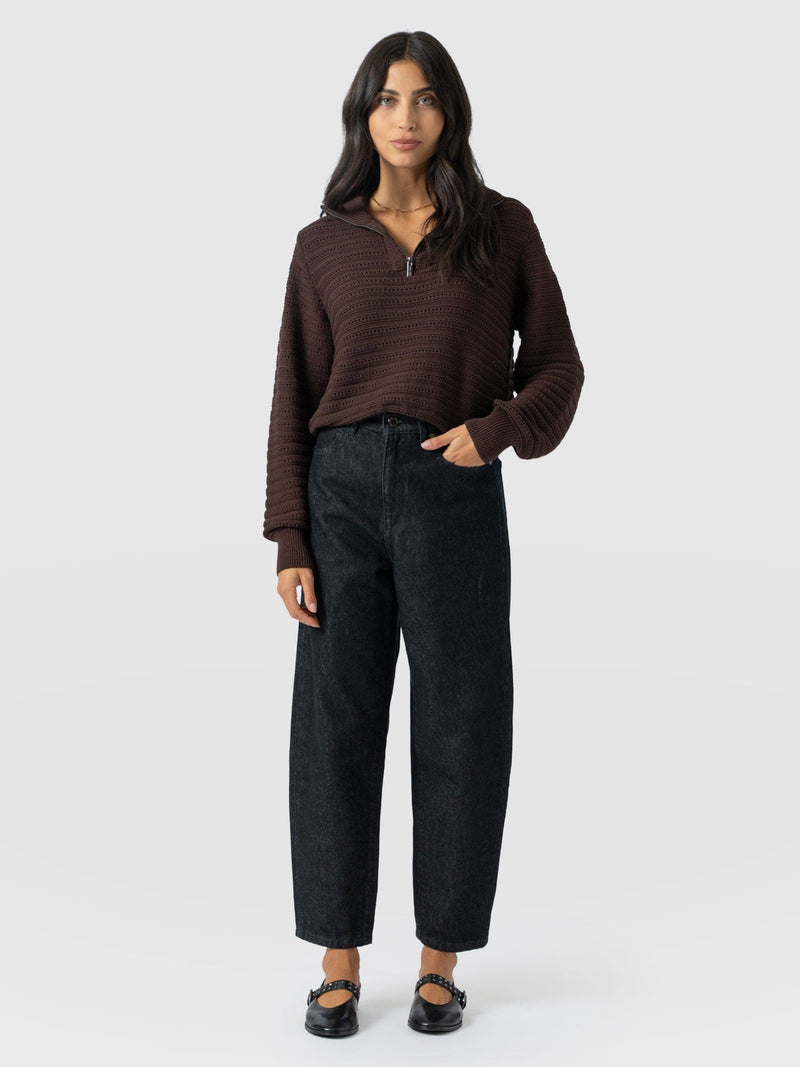 Barrel Leg Jean - Black - Women's Jeans | Saint + Sofia® EU