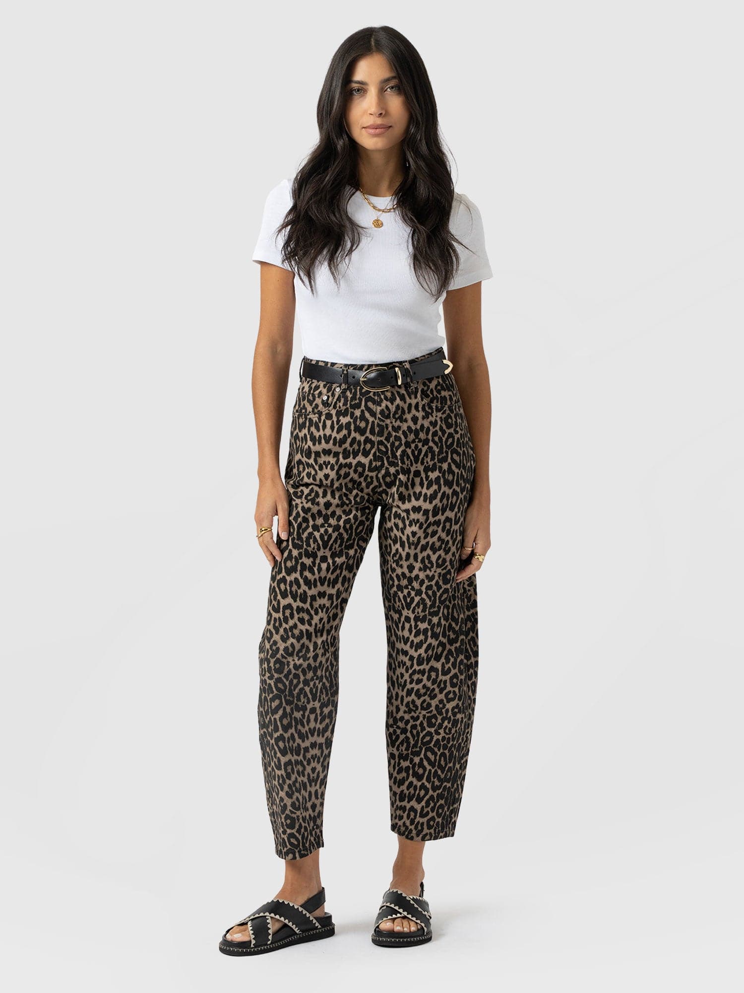 Barrel Leg Jean - Leopard - Women's Jeans | Saint + Sofia® EU