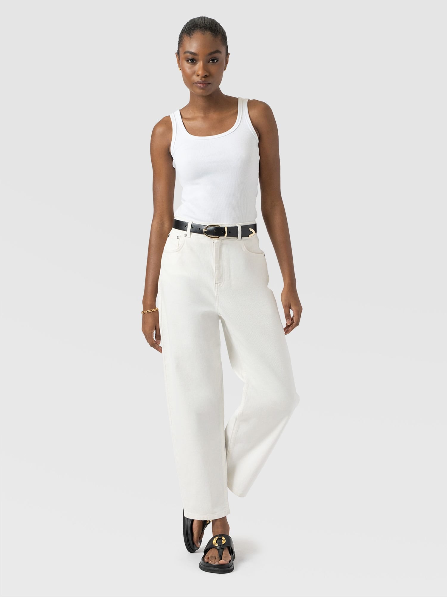 Barrel Leg Jean - White - Women's Jeans | Saint + Sofia® EU