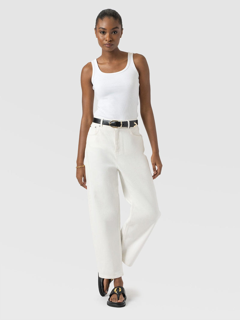 Barrel Leg Jean - White - Women's Jeans | Saint + Sofia® EU