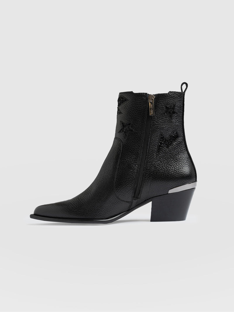 Billie Rock Boot Black - Women's Leather Boots | Saint + Sofia® EU