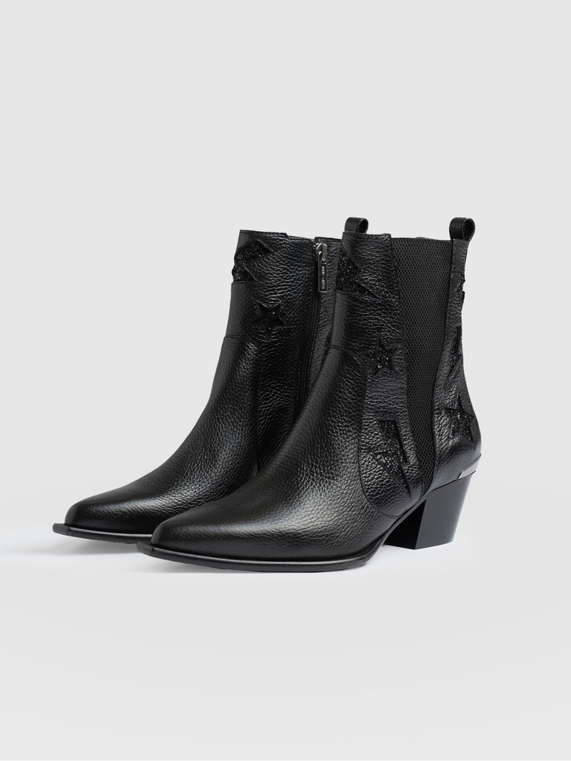 Billie Rock Boot Black - Women's Leather Boots | Saint + Sofia® EU