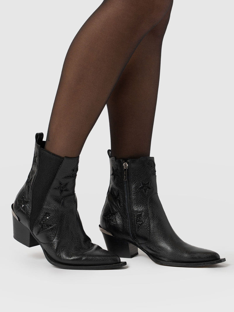 Billie Rock Boot Black - Women's Leather Boots | Saint + Sofia® EU