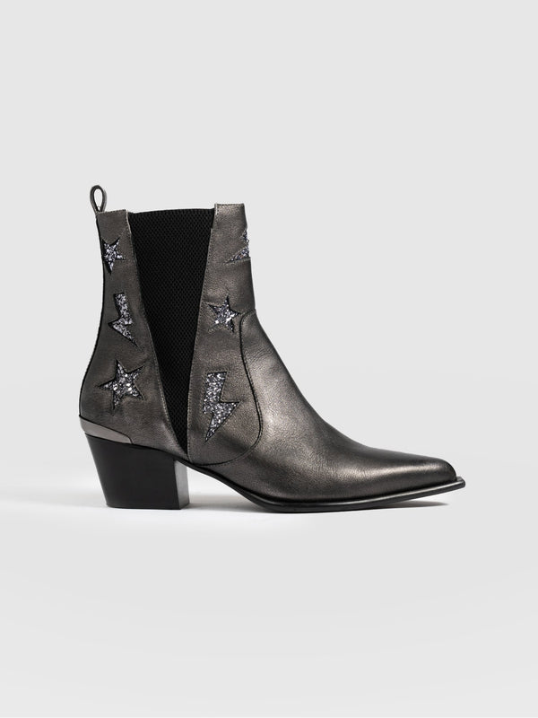 Billie Rock Boot Gunmetal - Women's Leather Boots | Saint + Sofia® EU