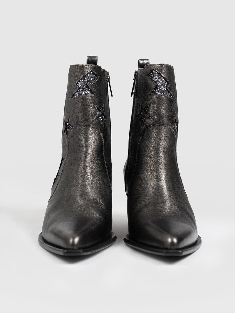 Billie Rock Boot Gunmetal - Women's Leather Boots | Saint + Sofia® EU