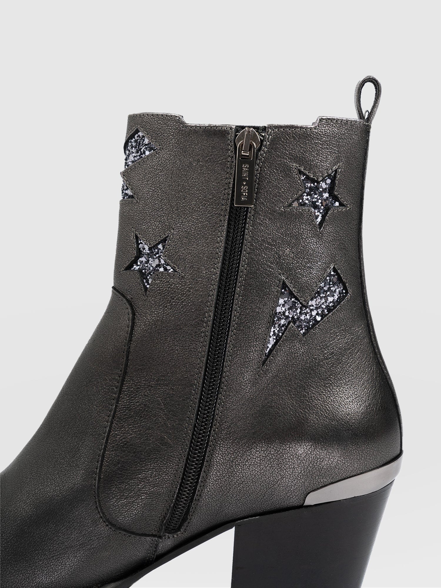 Billie Rock Boot Gunmetal - Women's Leather Boots | Saint + Sofia® EU