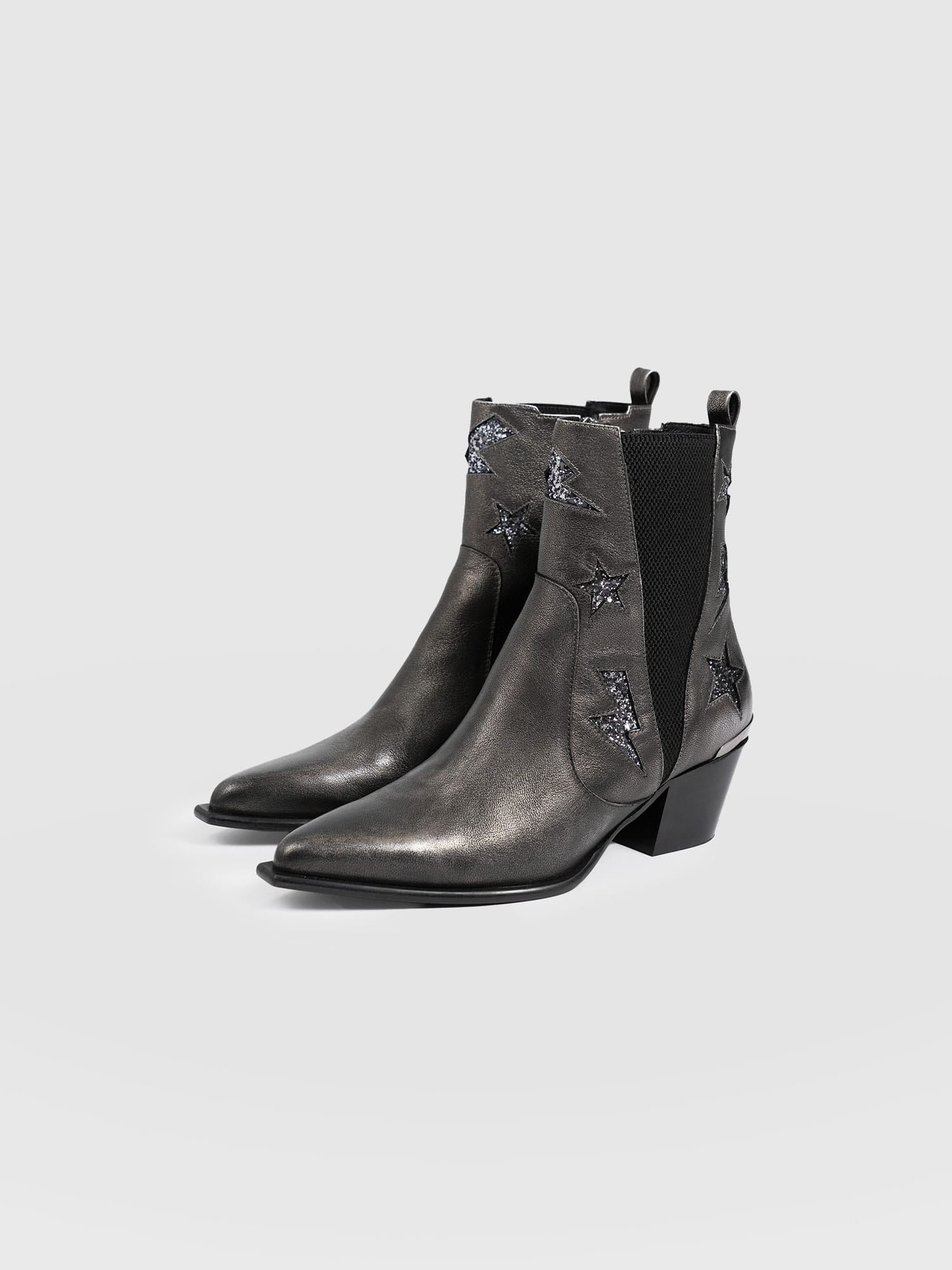 Billie Rock Boot Gunmetal - Women's Leather Boots | Saint + Sofia® EU