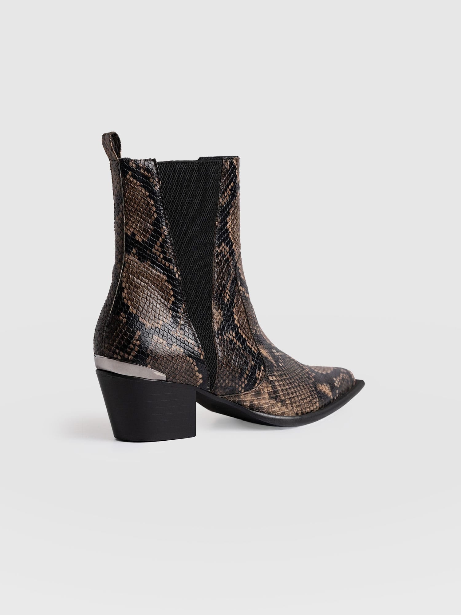 Billie Snake Boot Taupe - Women's Leather Boots | Saint + Sofia® EU