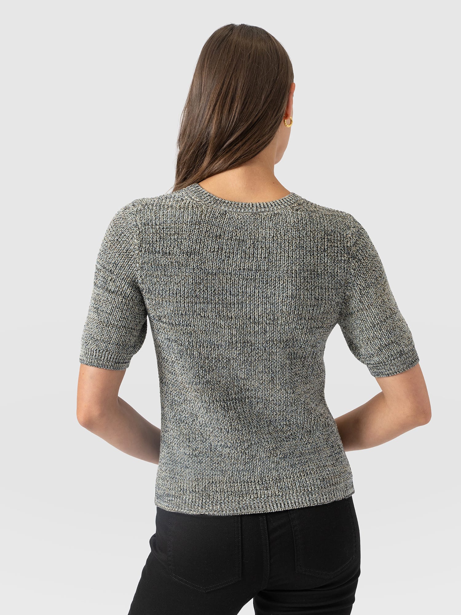 Blair Knit Tee - Black/Blue/Yellow - Women's Jumpers | Saint and Sofia® EU