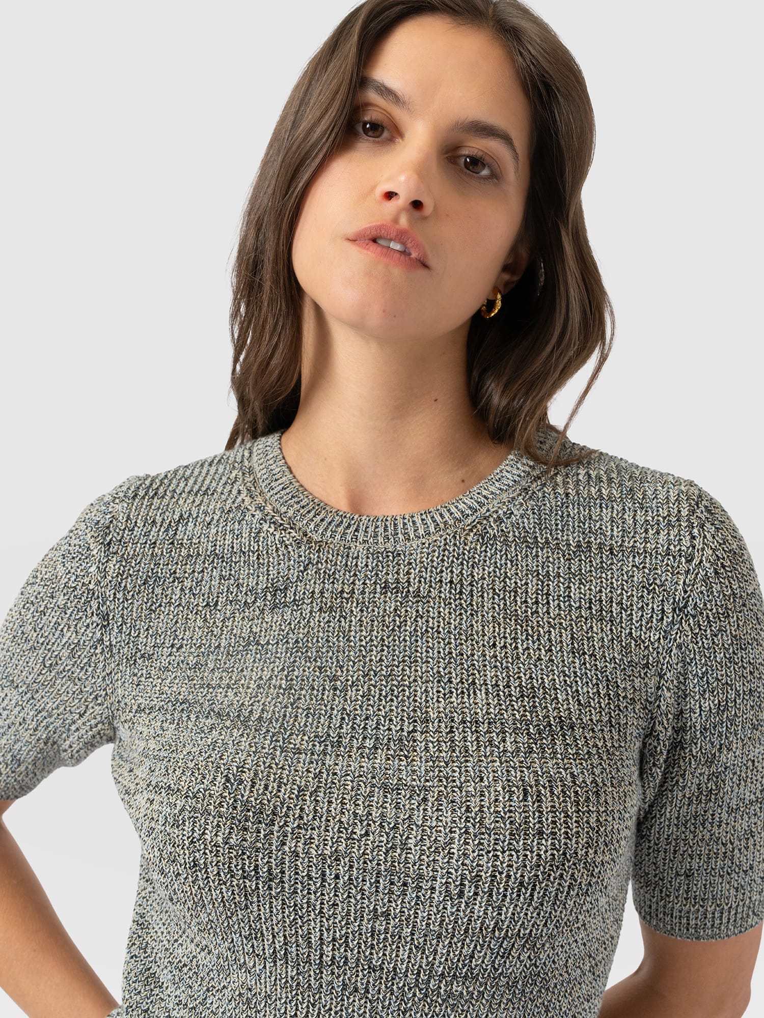 Blair Knit Tee - Black/Blue/Yellow - Women's Jumpers | Saint and Sofia® EU