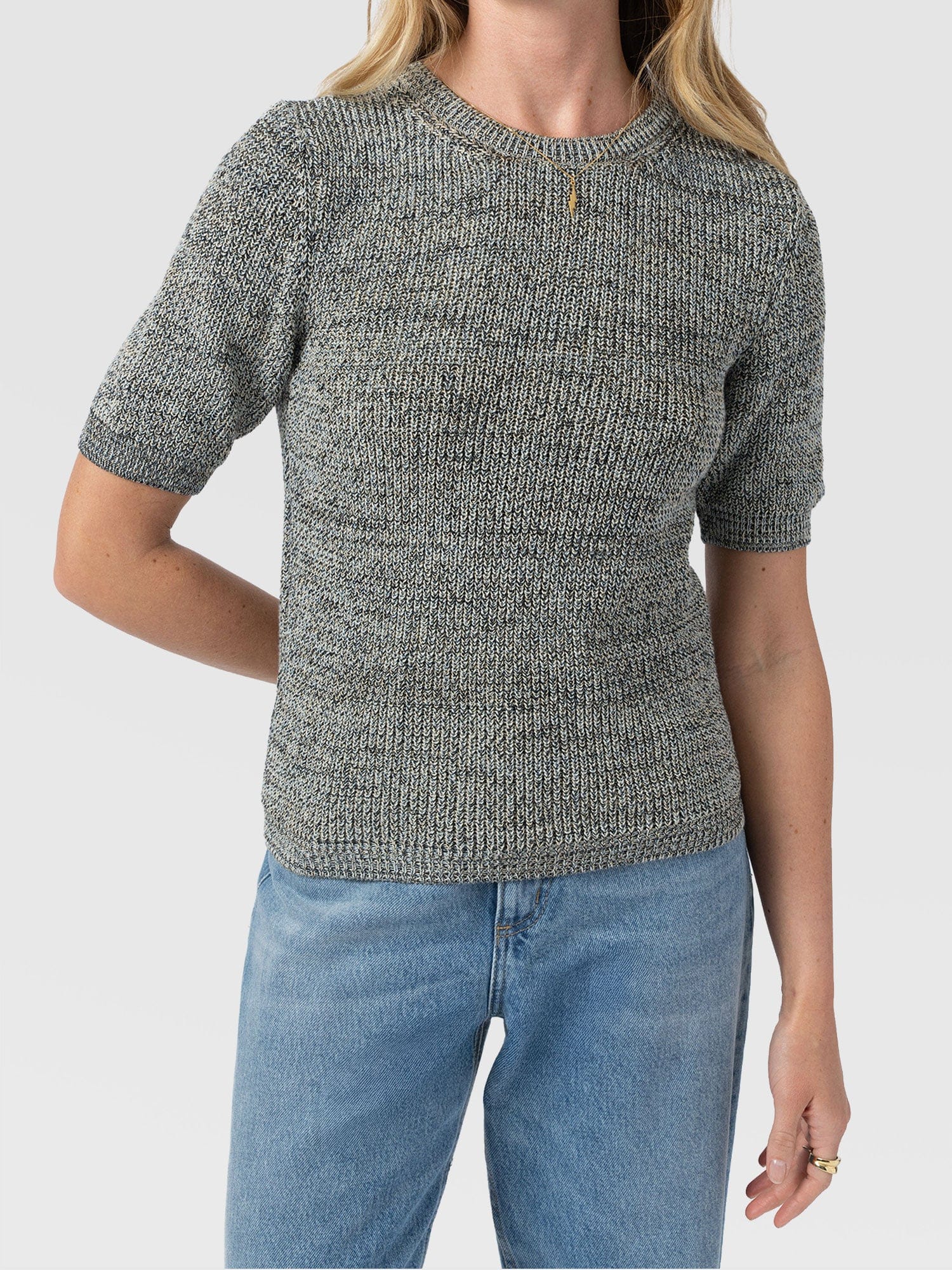 Blair Knit Tee - Black/Blue/Yellow - Women's Jumpers | Saint + Sofia® EU