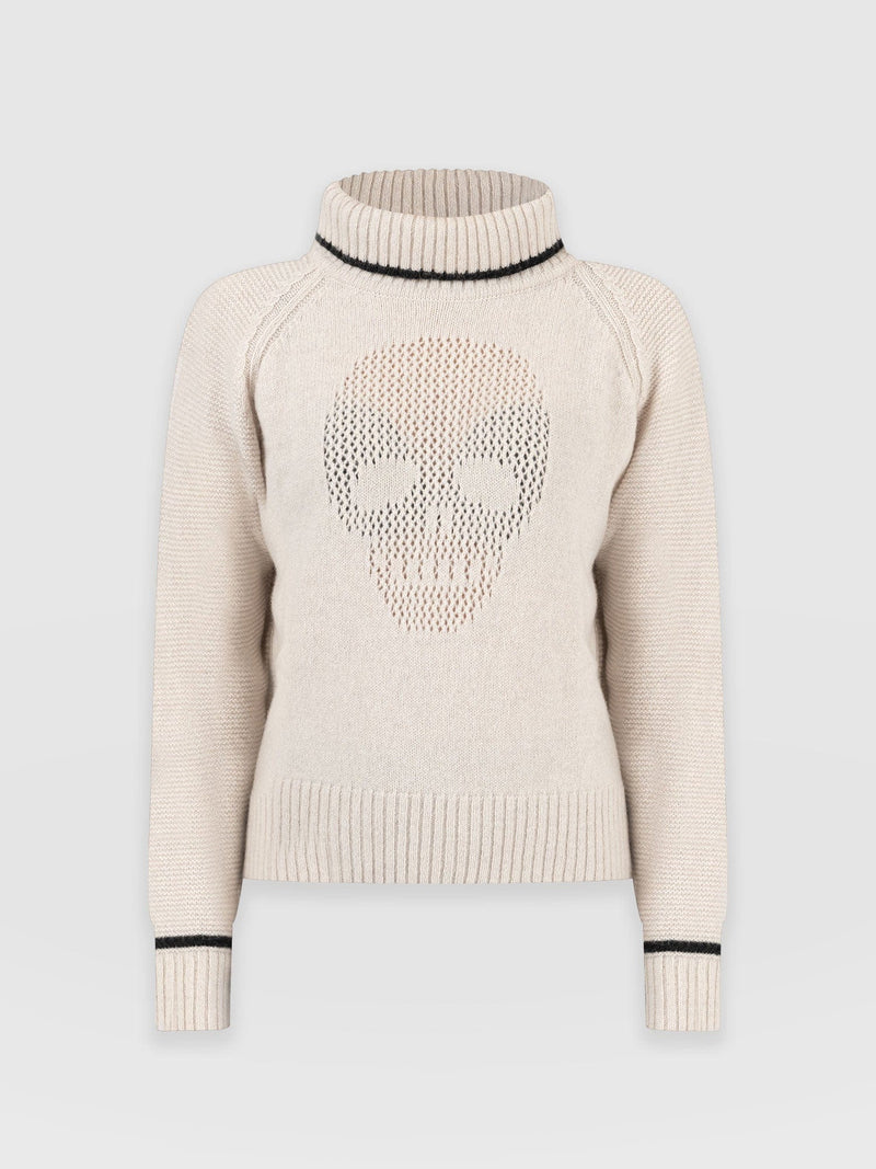 Blake Cashmere Skull Jumper Cream - Women's Jumper | Saint + Sofia® EU