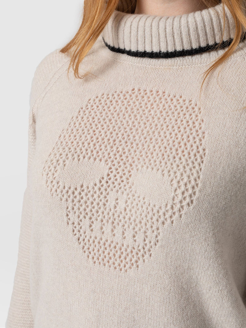 Blake Cashmere Skull Jumper Cream - Women's Jumper | Saint + Sofia® EU