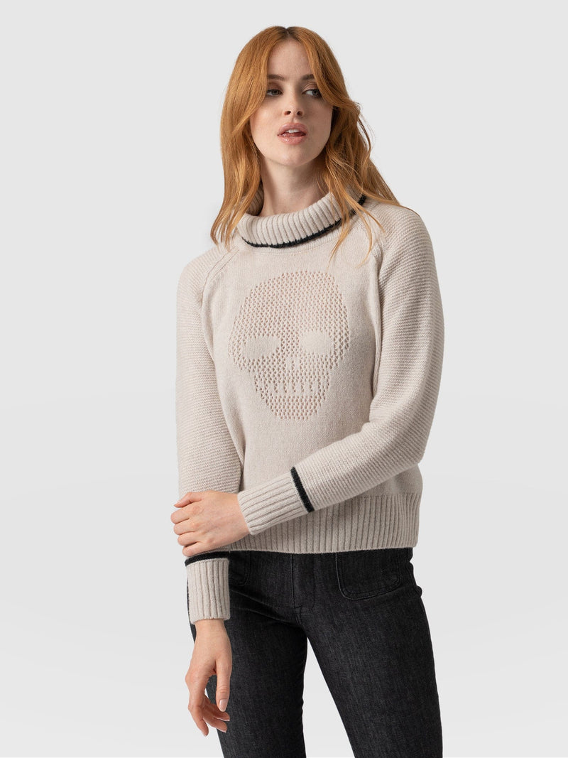 Blake Cashmere Skull Jumper Cream - Women's Jumper | Saint + Sofia® EU