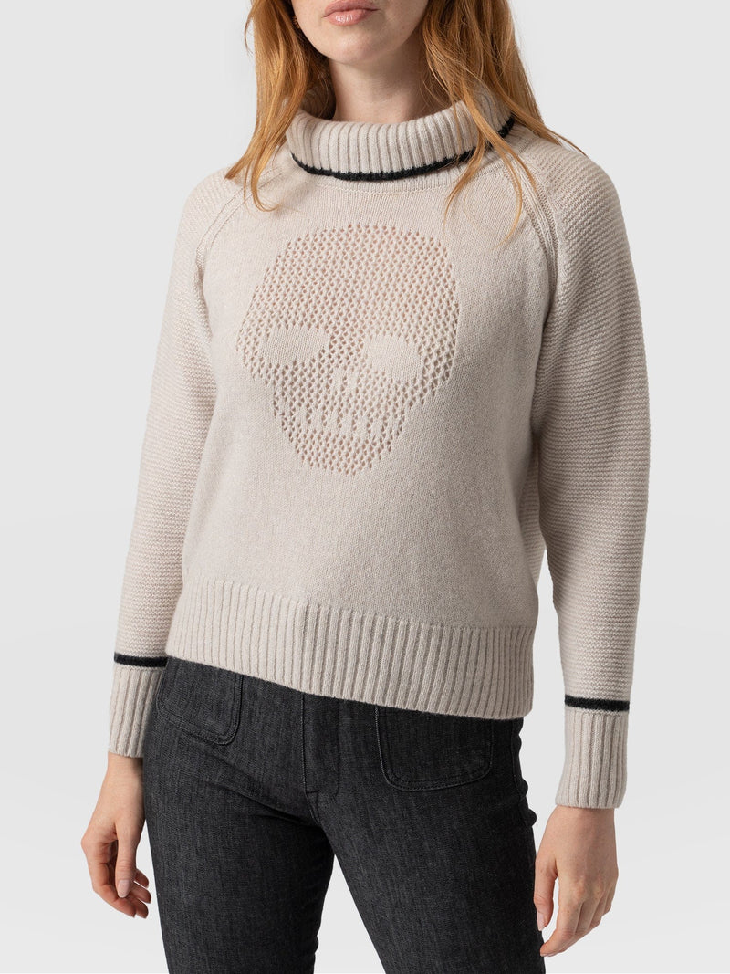 Blake Cashmere Skull Jumper Cream - Women's Jumper | Saint + Sofia® EU