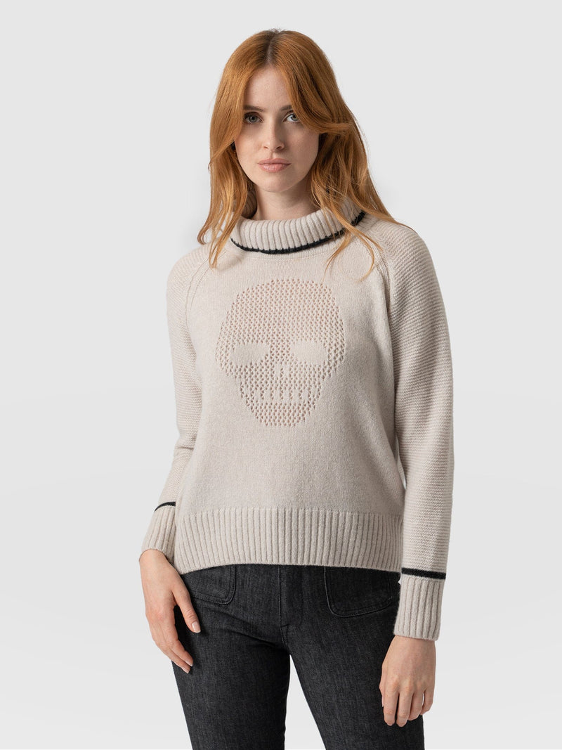 Blake Cashmere Skull Jumper Cream - Women's Jumper | Saint + Sofia® EU