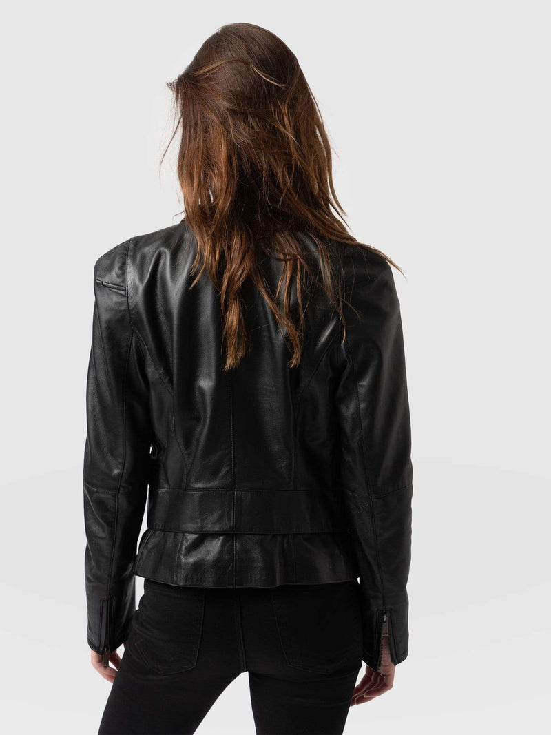 Blane Leather Jacket Black - Women's Leather Jackets | Saint + Sofia® EU