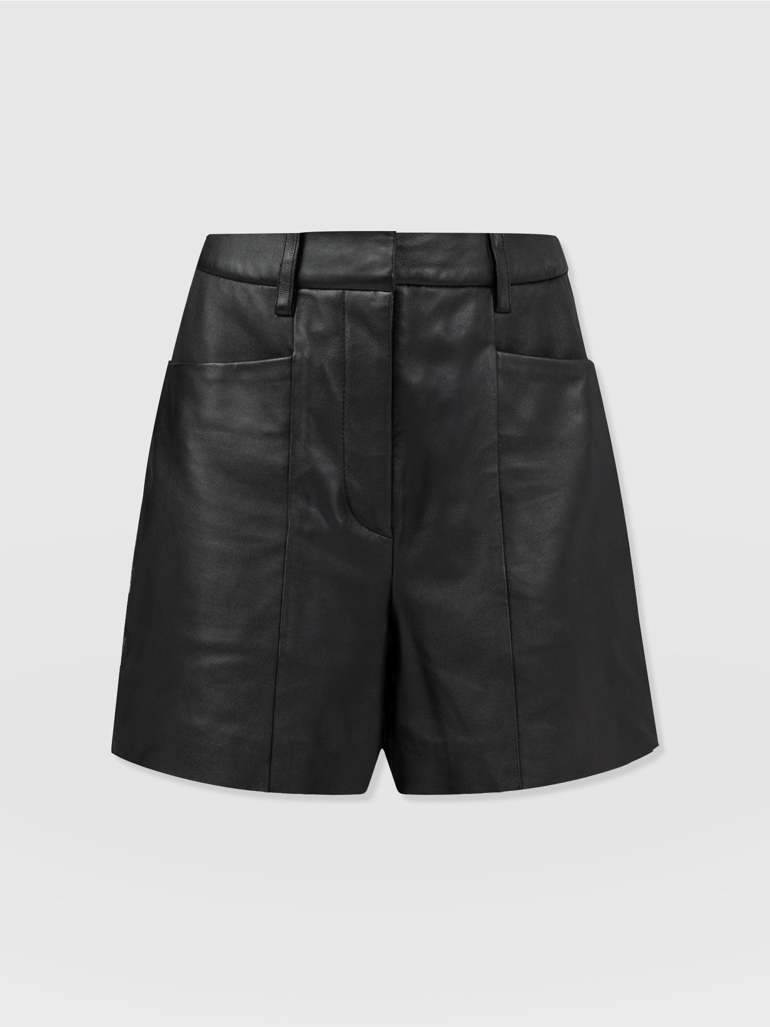 Bonham Leather Short Black - Women's Shorts | Saint + Sofia® EU