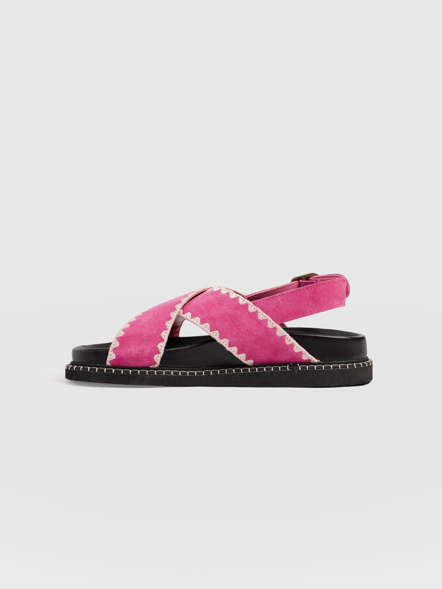 Bonnie Cross Over Sandals - Pink Suede - Women's Shoes | Saint + Sofia® EU