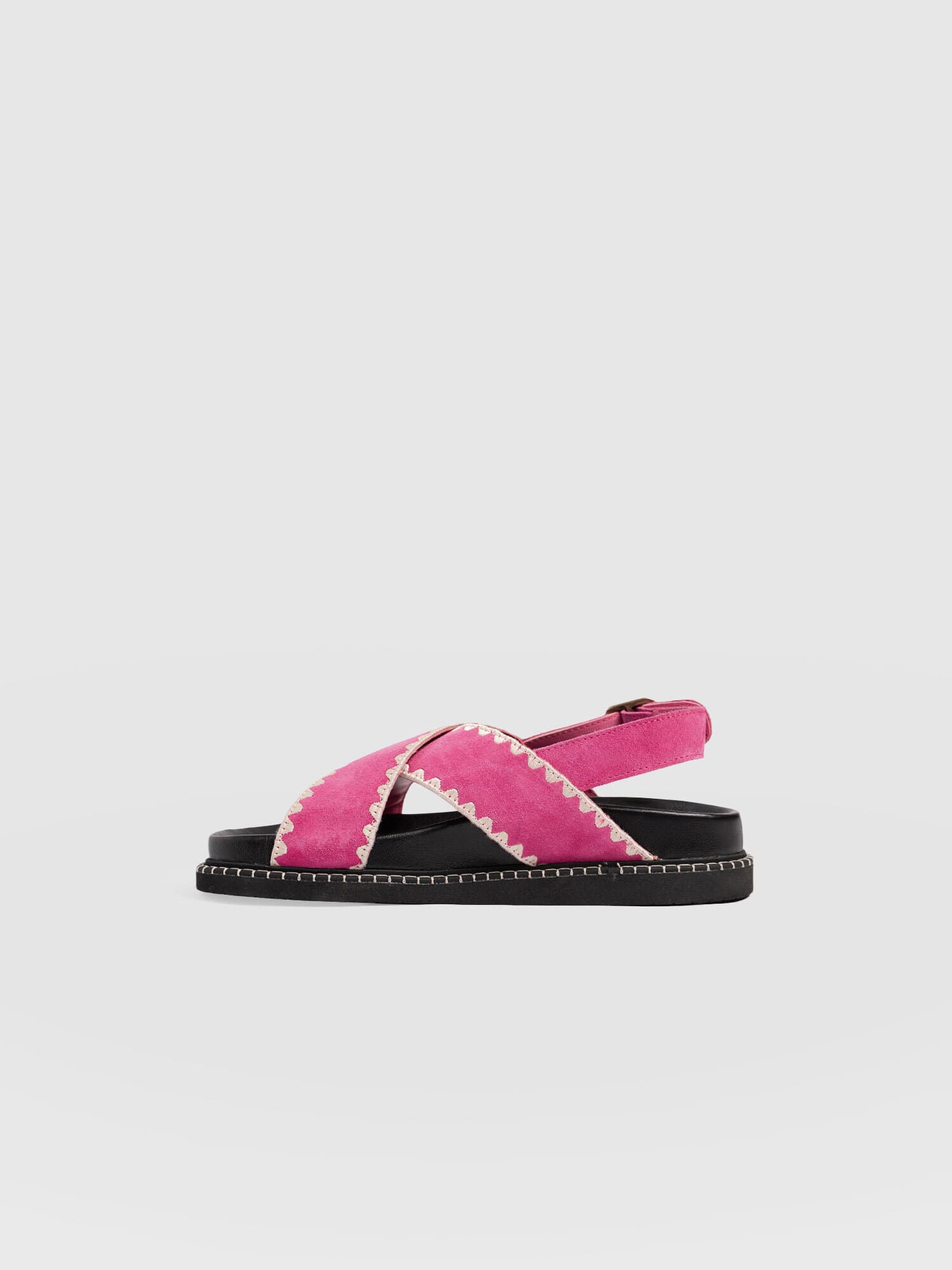 Bonnie Cross Over Sandals - Pink Suede - Women's Shoes | Saint + Sofia® EU