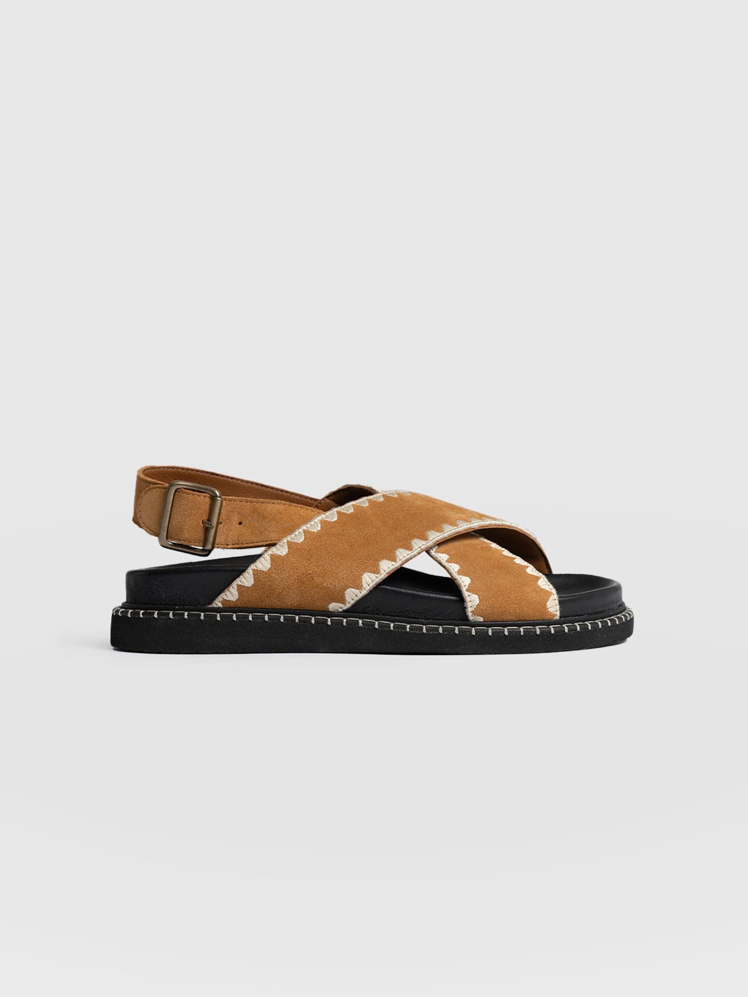 Bonnie Cross Over Sandals - Tan - Women's Shoes | Saint + Sofia® EU