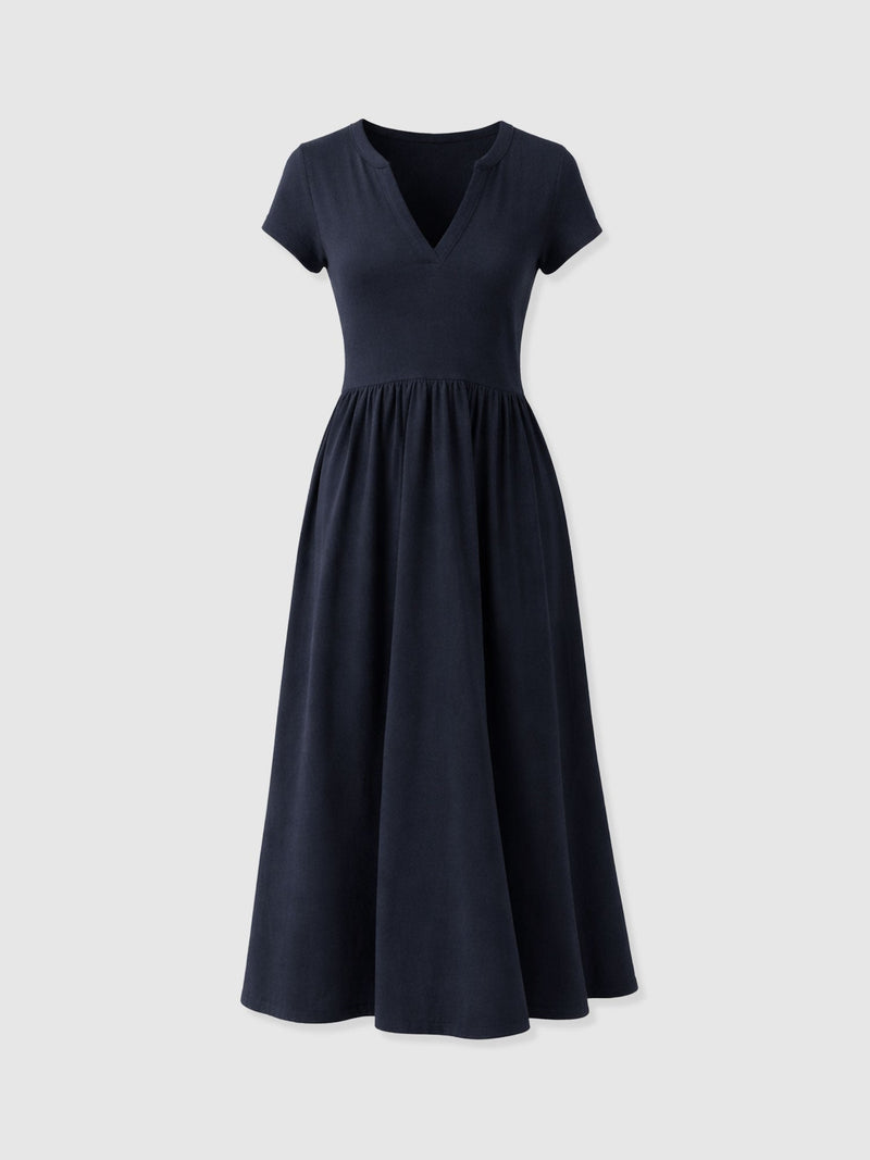 Bonnie V Neck Dress - Navy - Women's Dresses | Saint + Sofia® EU