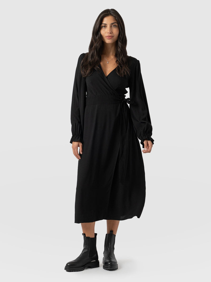 Bonnie Wrap Dress Black - Women's Dresses | Saint + Sofia® EU