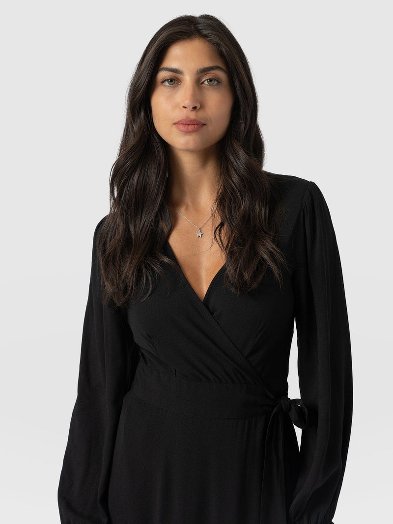 Bonnie Wrap Dress Black - Women's Dresses | Saint + Sofia® EU