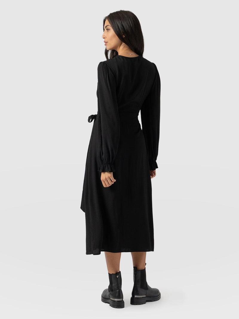 Bonnie Wrap Dress Black - Women's Dresses | Saint + Sofia® EU