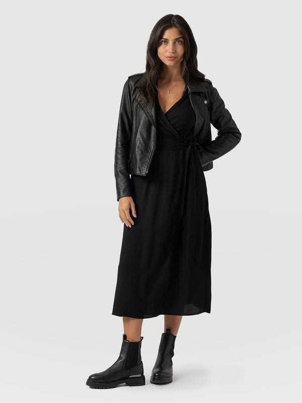 Bonnie Wrap Dress Black - Women's Dresses | Saint + Sofia® EU