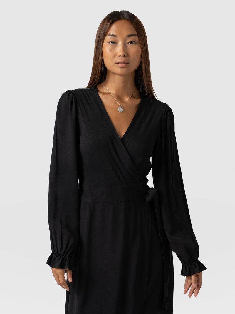 Bonnie Wrap Dress Black - Women's Dresses | Saint + Sofia® EU