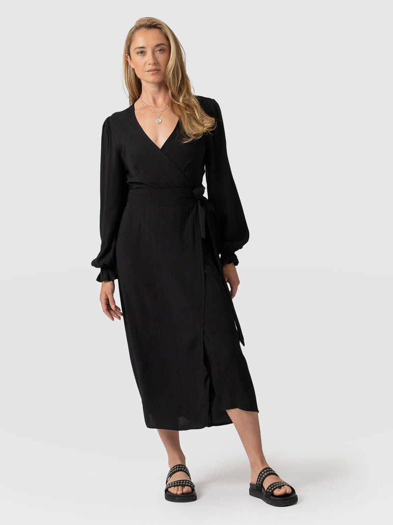 Bonnie Wrap Dress Black - Women's Dresses | Saint + Sofia® EU