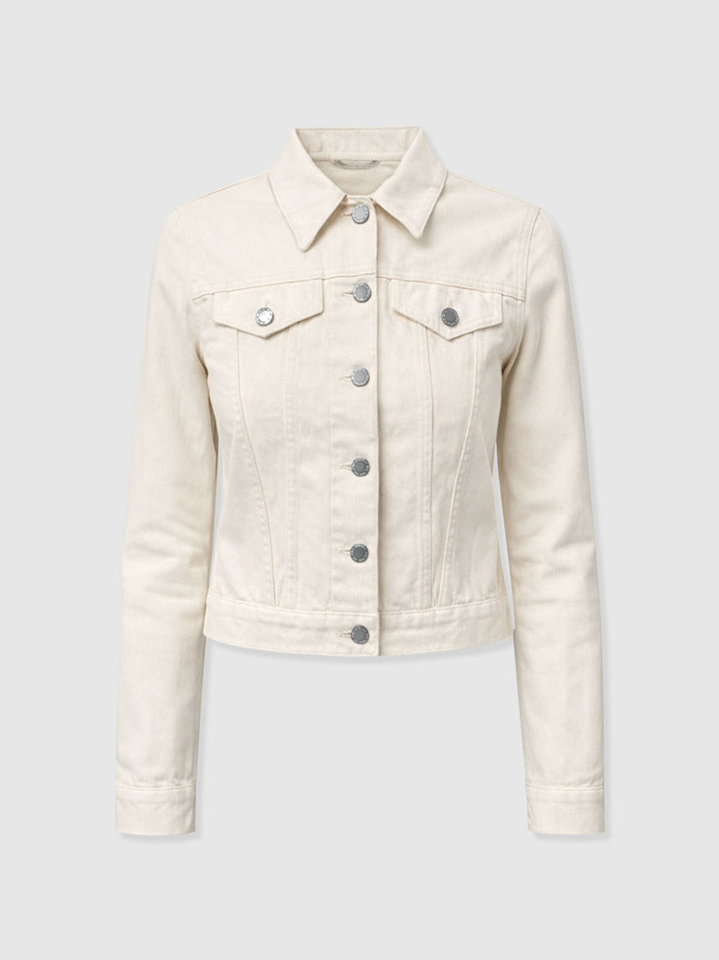 Bowie Denim Jacket - Cream - Women's Jackets | Saint + Sofia® EU