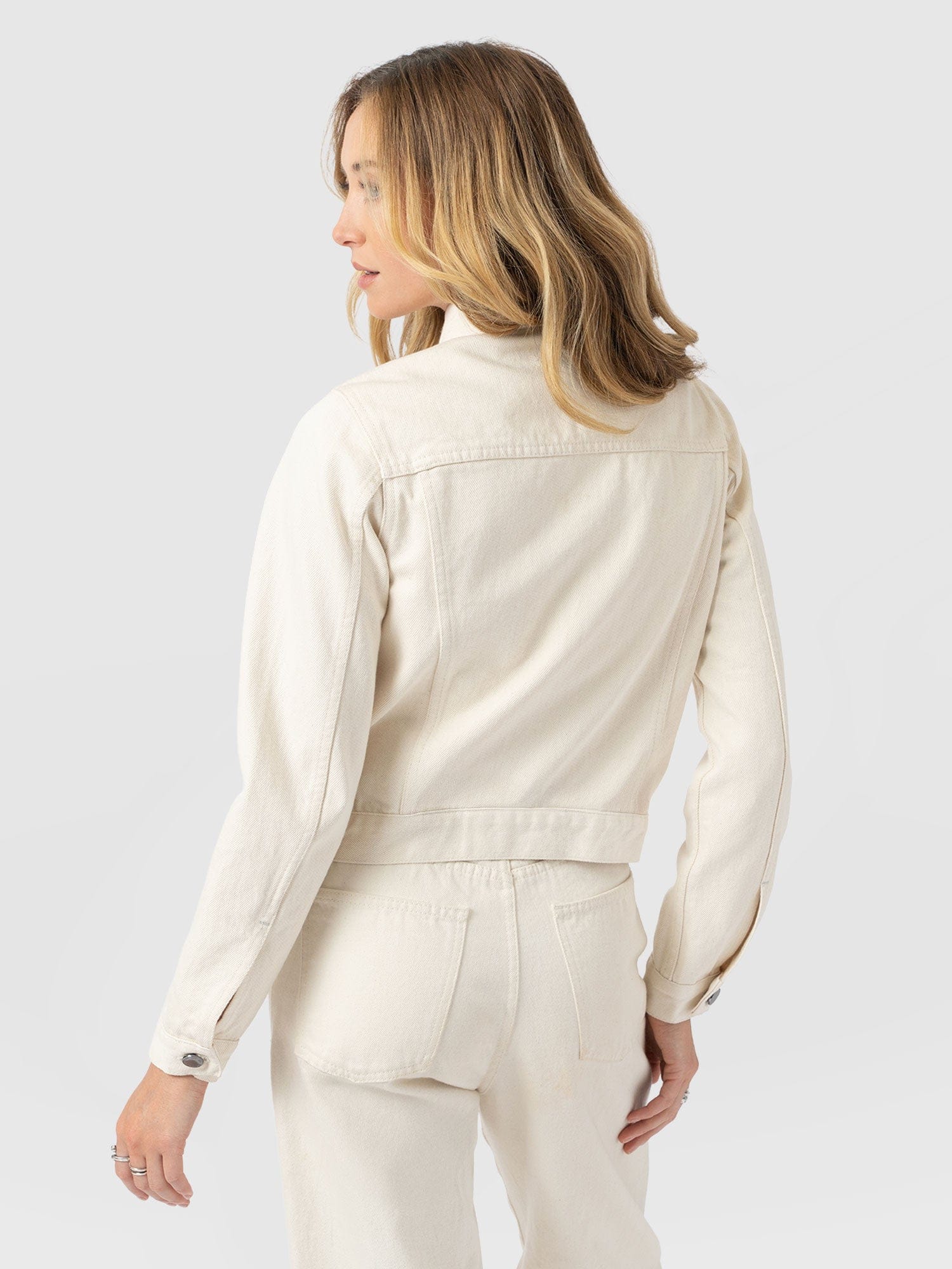 Bowie Denim Jacket - Cream - Women's Jackets | Saint + Sofia® EU