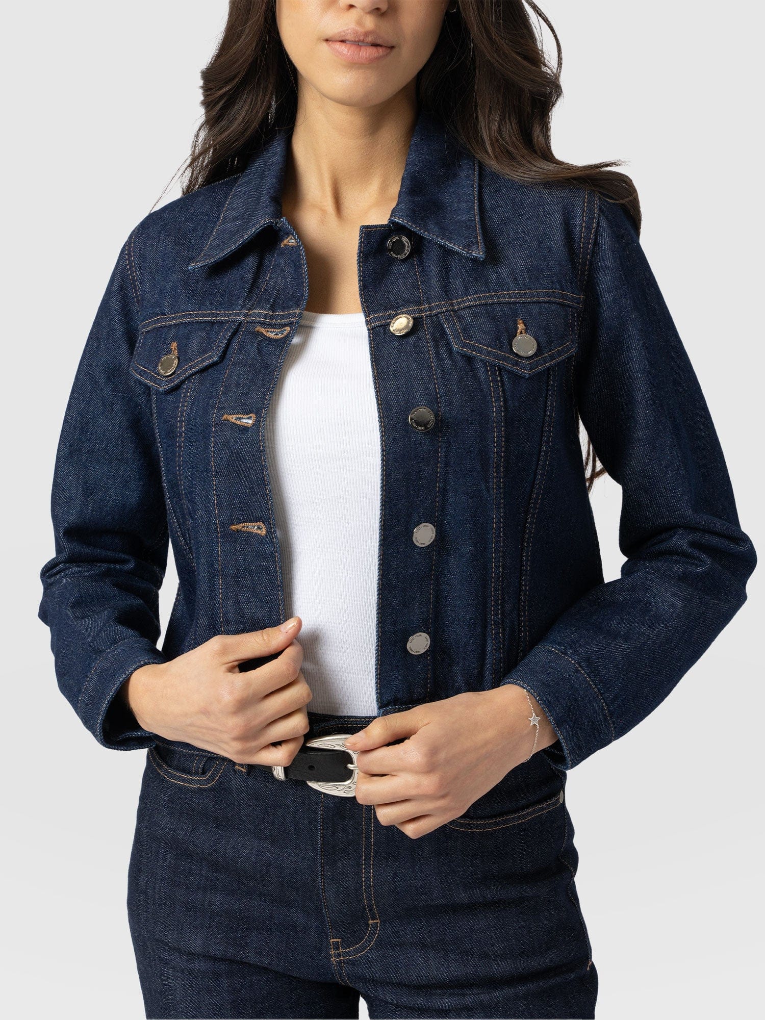 Bowie Denim Jacket - Indigo Blue - Women's Jackets | Saint + Sofia® EU